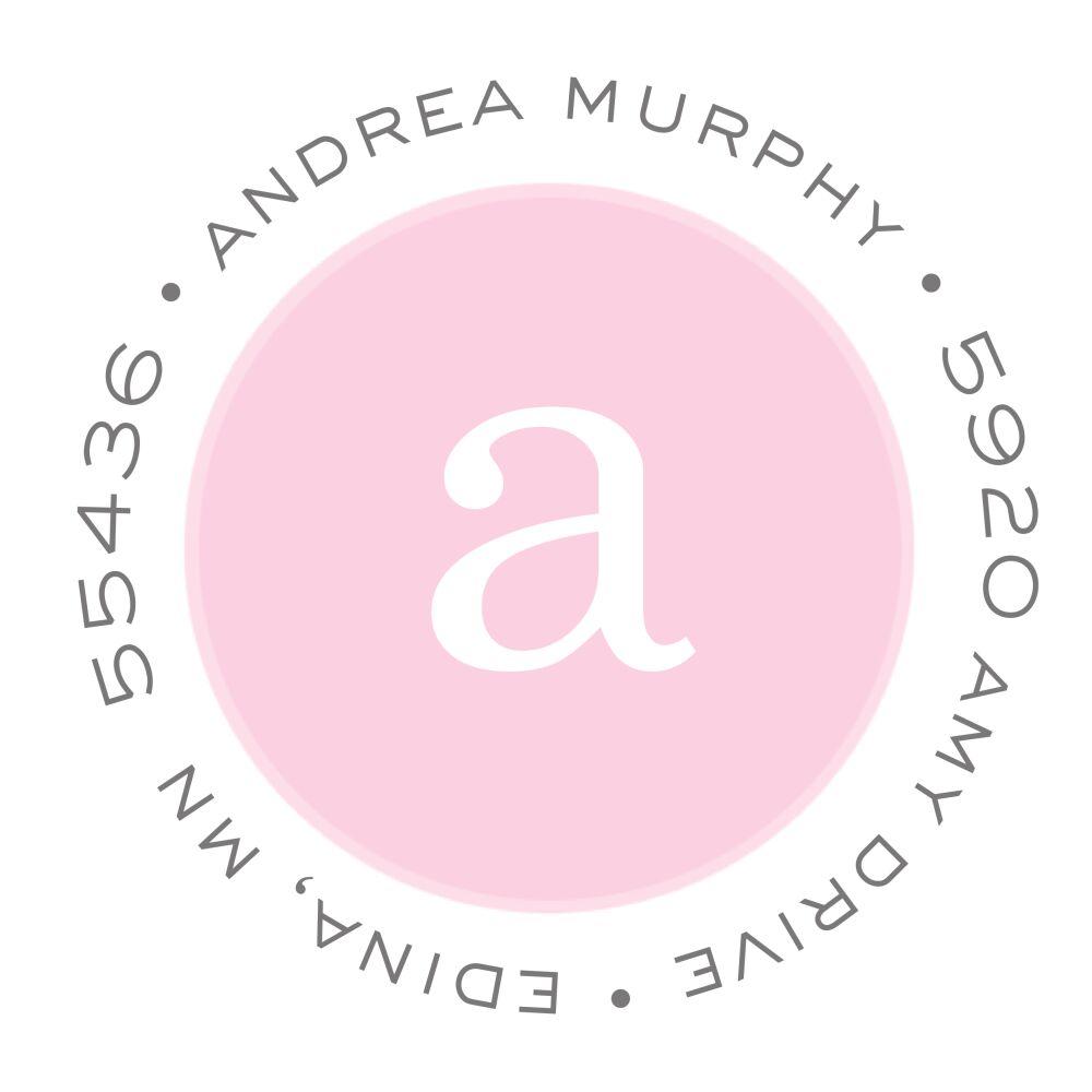 Preppy Plaid Pink Round Address Sticky