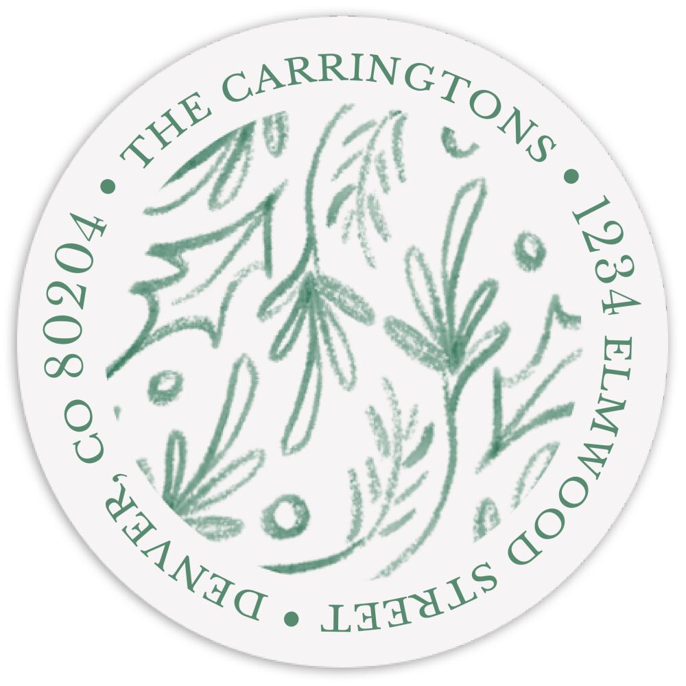 Pressed Leaves Return Address Sticky