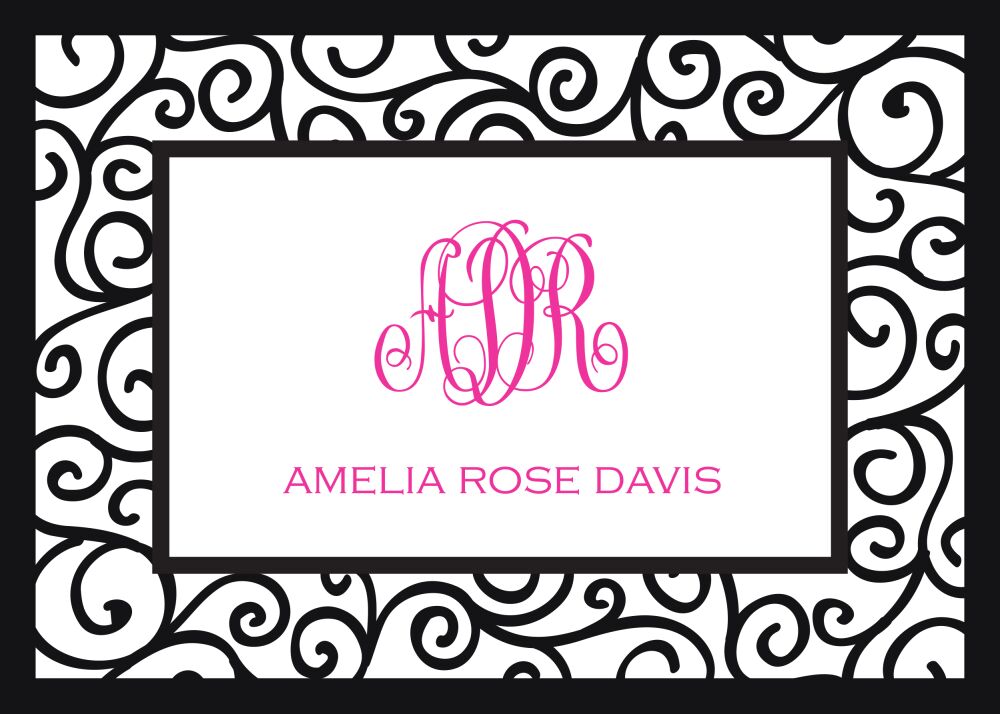 Dancing Vine - Black Flat Enclosure Card