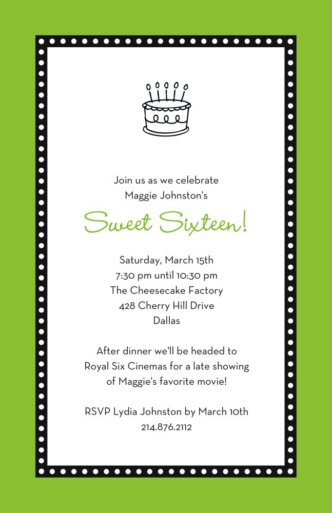 Dots Around - Lime Invitation