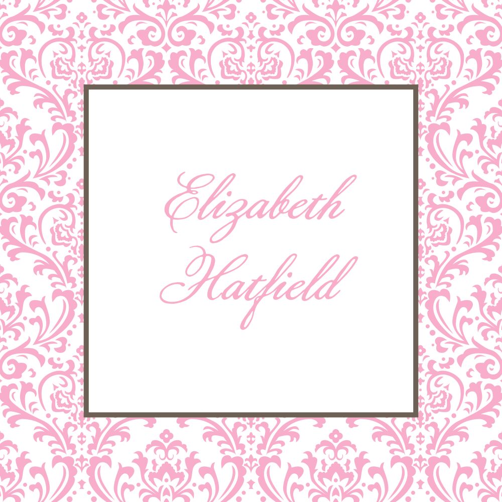 Damask Dream - Pink Calling Card 