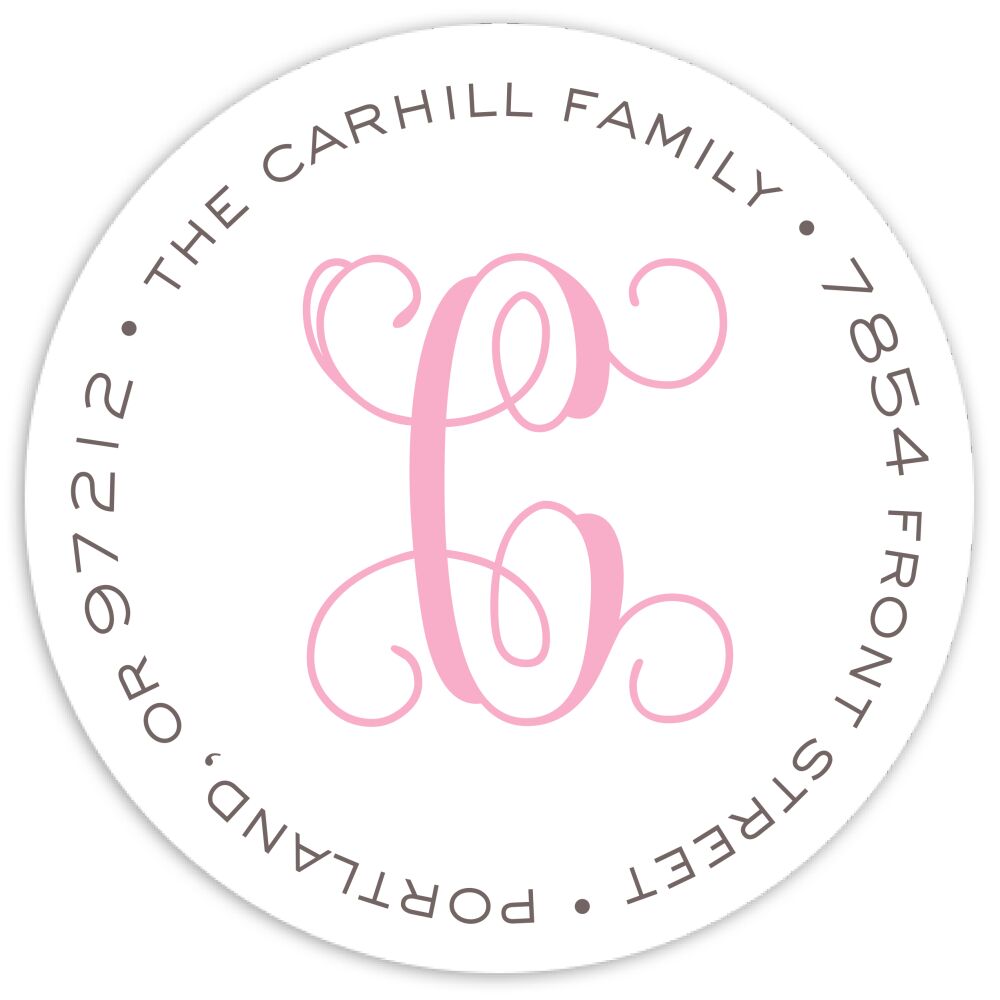 Clean & Simple Round Address Sticky