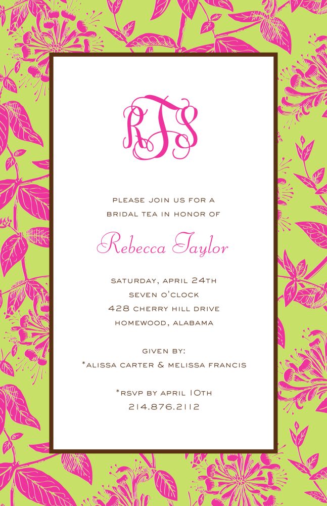 Honeysuckle - Green Invitation