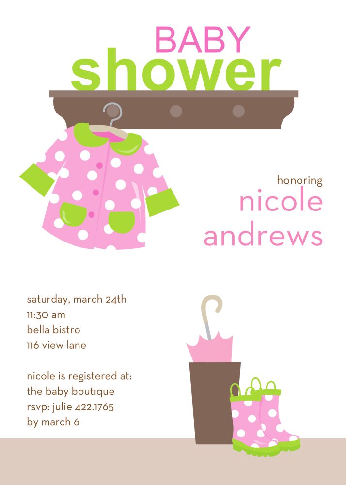 Pink Baby Shower Flat Card