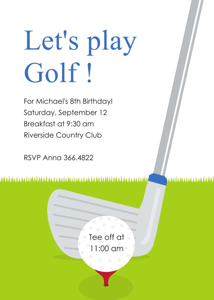 Let's Play Golf Party Invitation