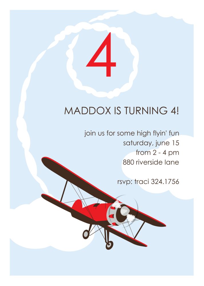 High Flyin' Fun Party Invitation