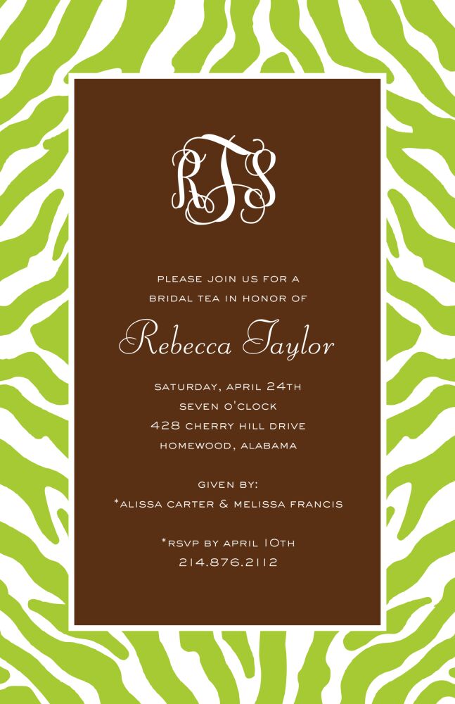 Wild Thang - Green Invitation