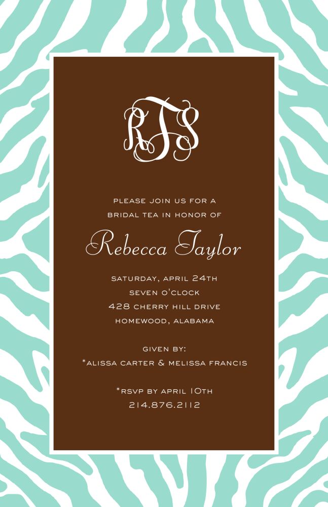 Wild Thang - Aqua Invitation