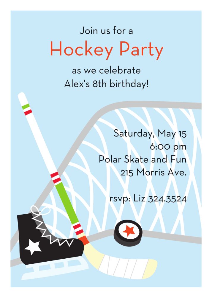 Hockey Star Party Invitation