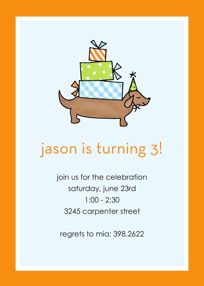 Pooch With Presents Party Invitation