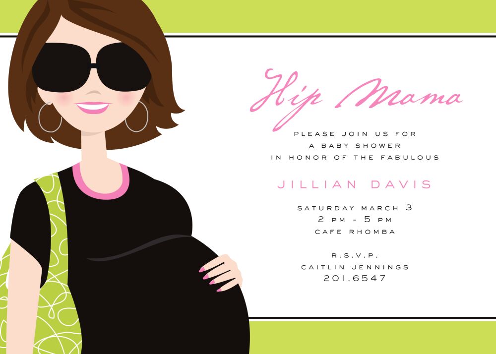 Hip Mama Brunette Invitation