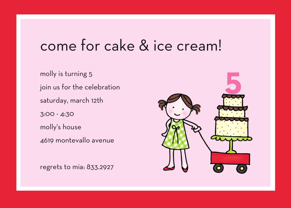 Let's Eat Cake Party Invitation