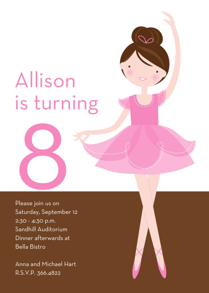 Little Ballerina Party Invitation