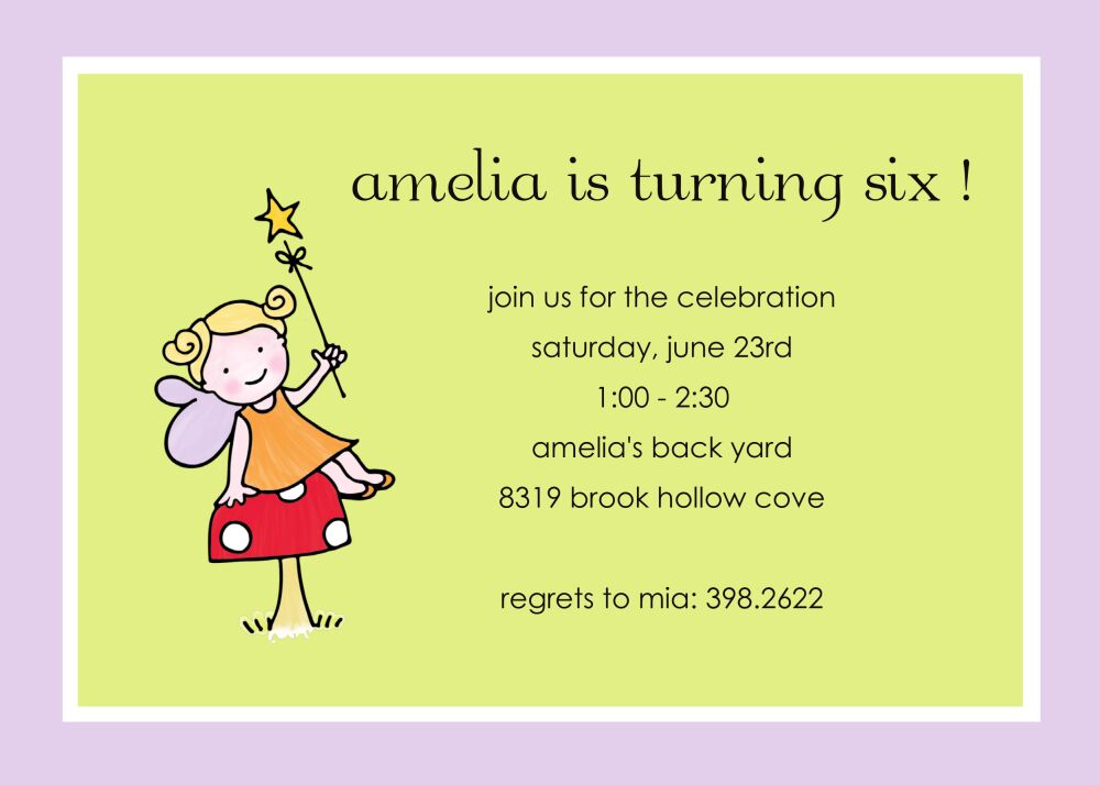 Garden Fairy Party Invitation