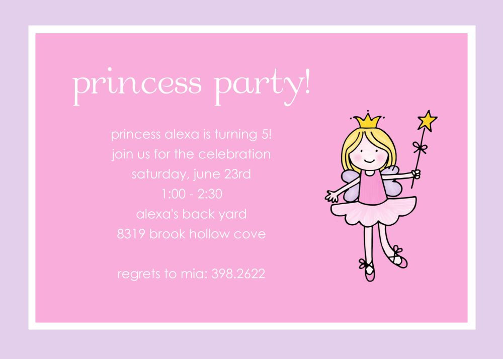 Ballerina Fairy Party Invitation