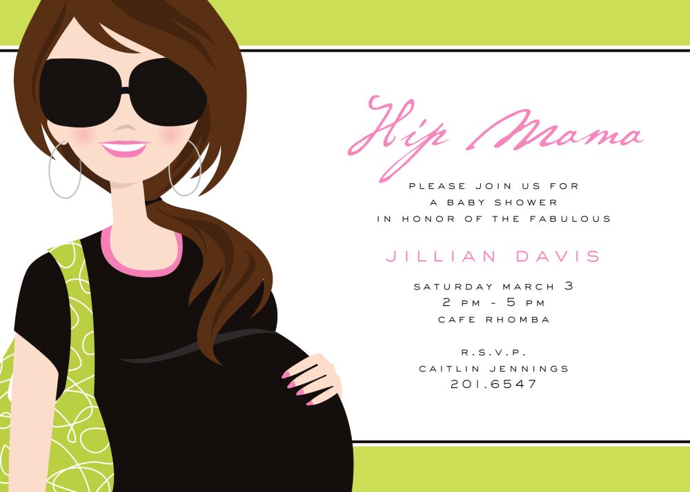 Hip Mama Brunette Invitation