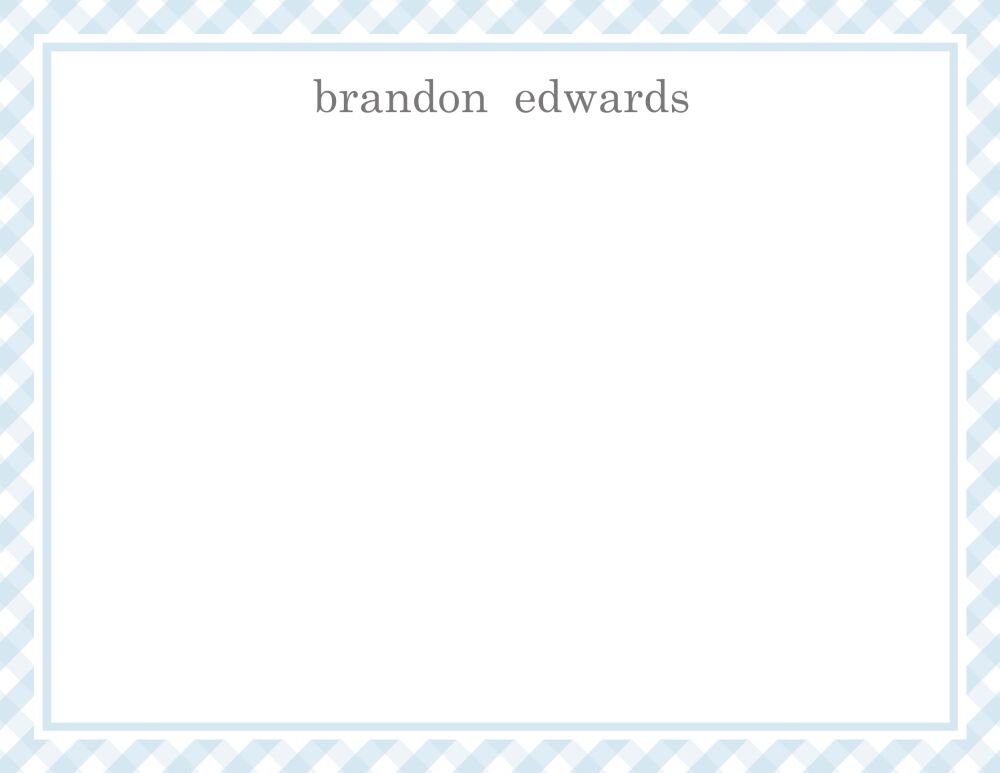 Preppy Plaid Blue Flat Note