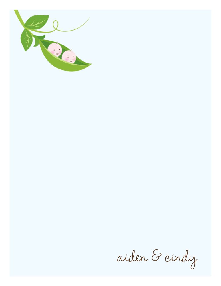 Twin Pea Pod Flat Note