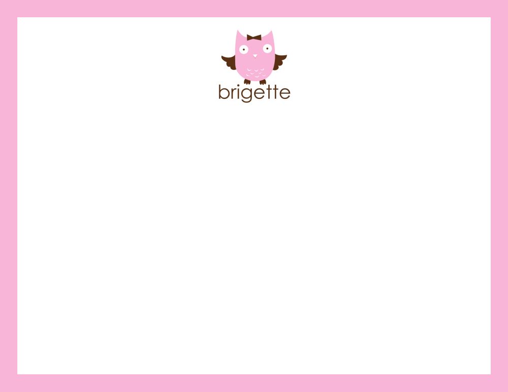 Whooo's Party Pink Flat Note