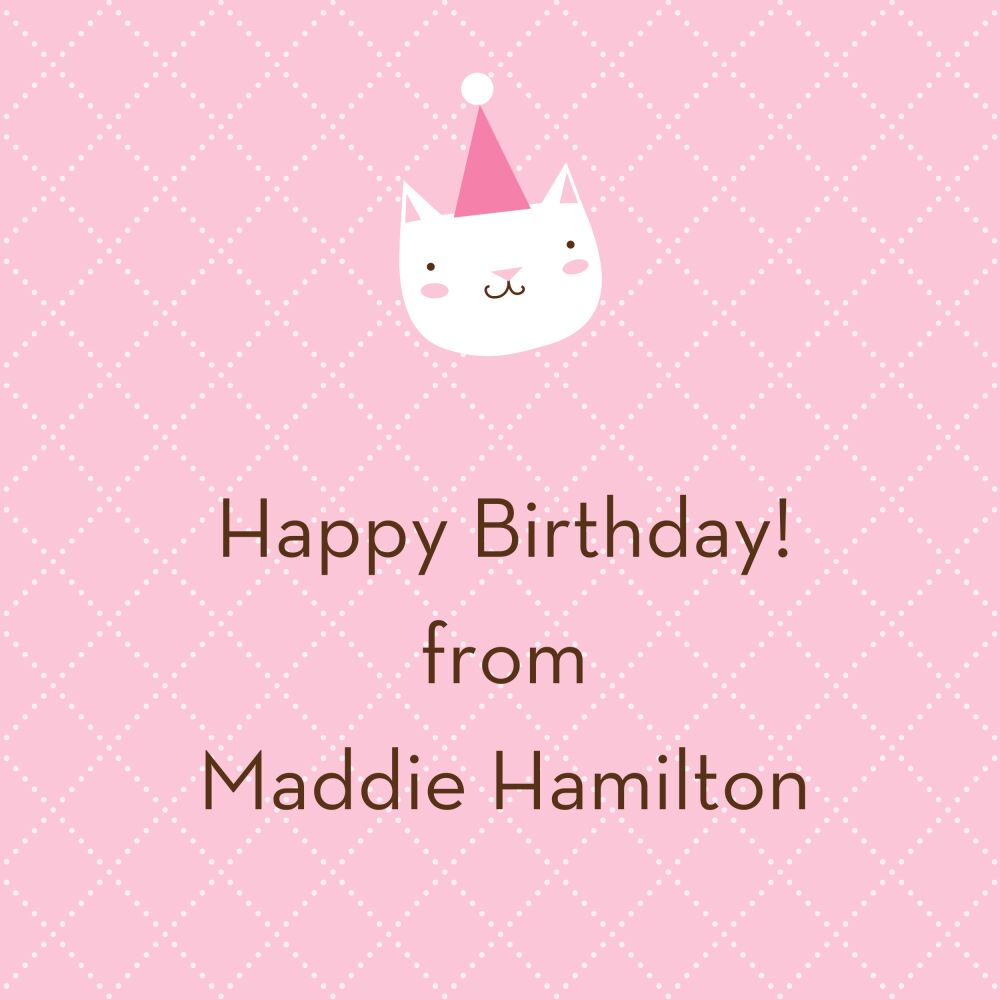 Animal Crackers Pink Flat Calling Card