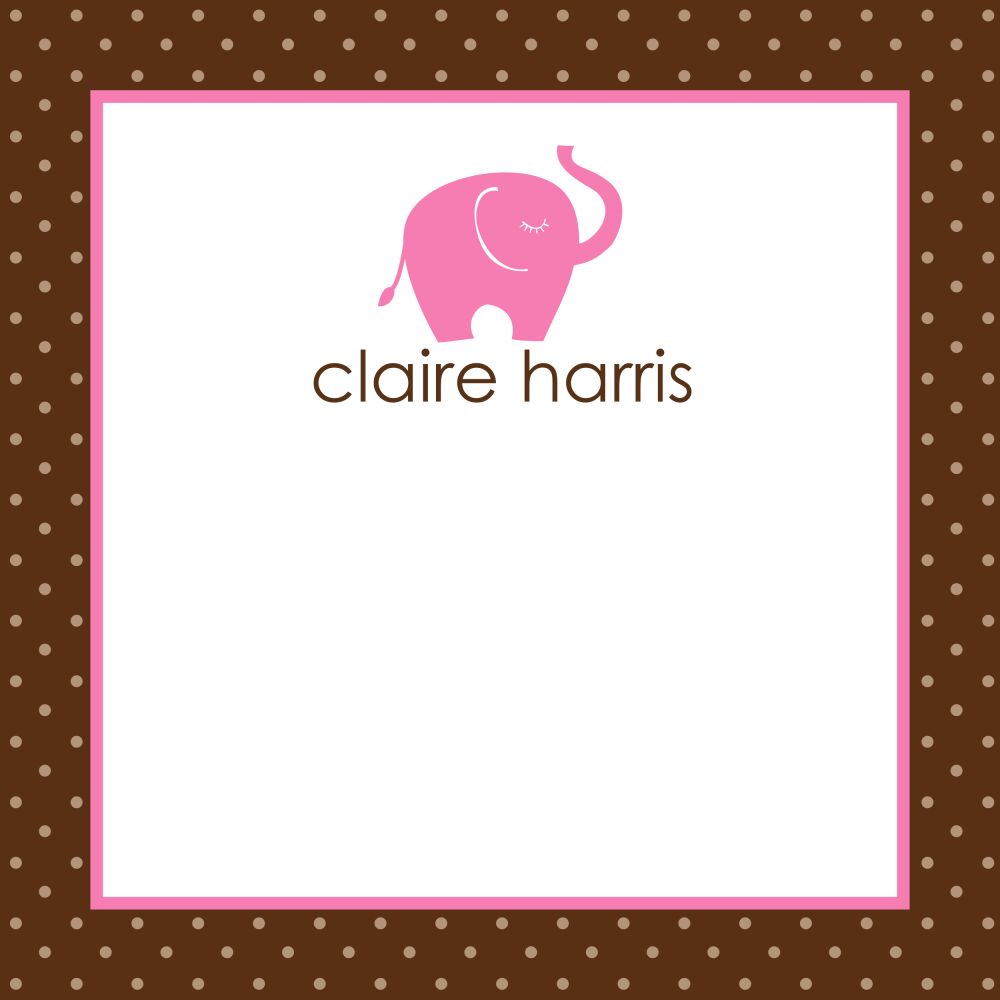 Pink Ele-Fun Flat Calling Card