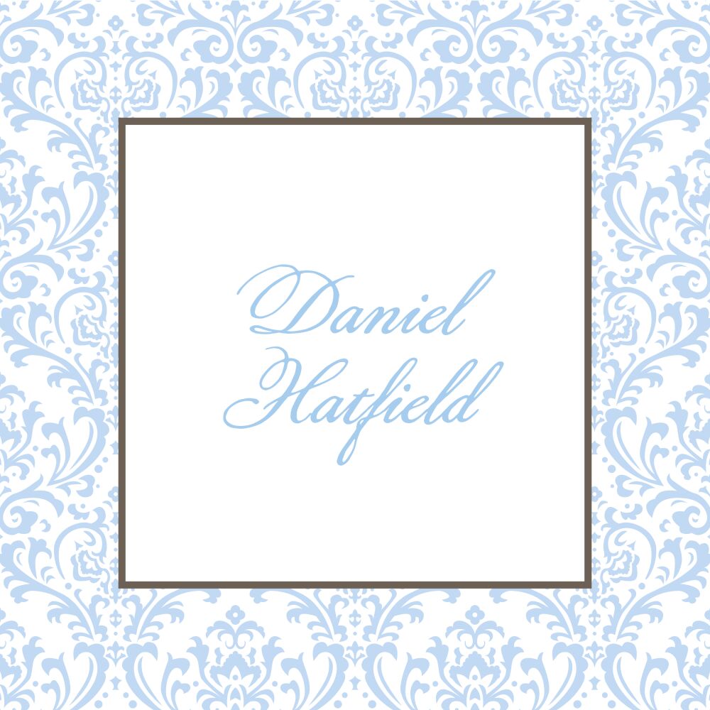 Damask Dream - Blue Folded Enclosure Card 