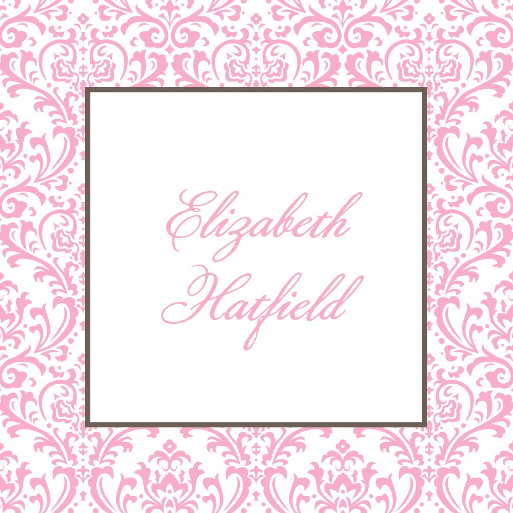 Damask Dream - Pink Folded Enclosure Card 