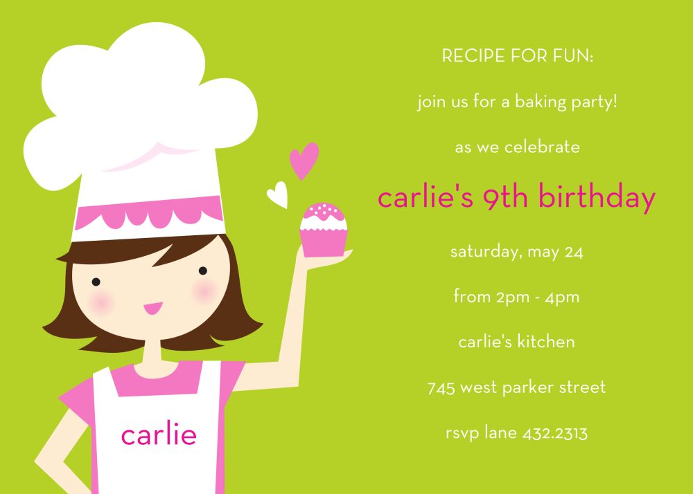 Little Chef Party Invitation