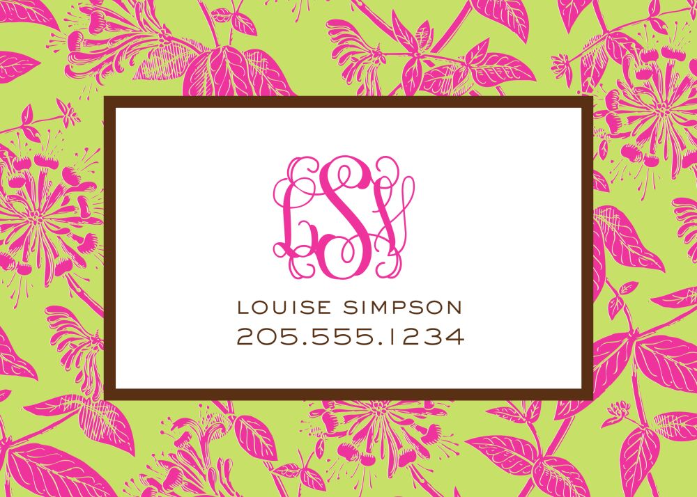 Honeysuckle - Green Folded Enclosure Card 
