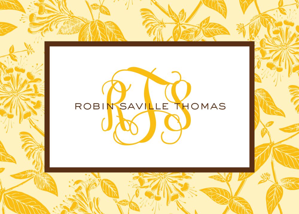 Honeysuckle - Yellow Folded Enclosure Card 