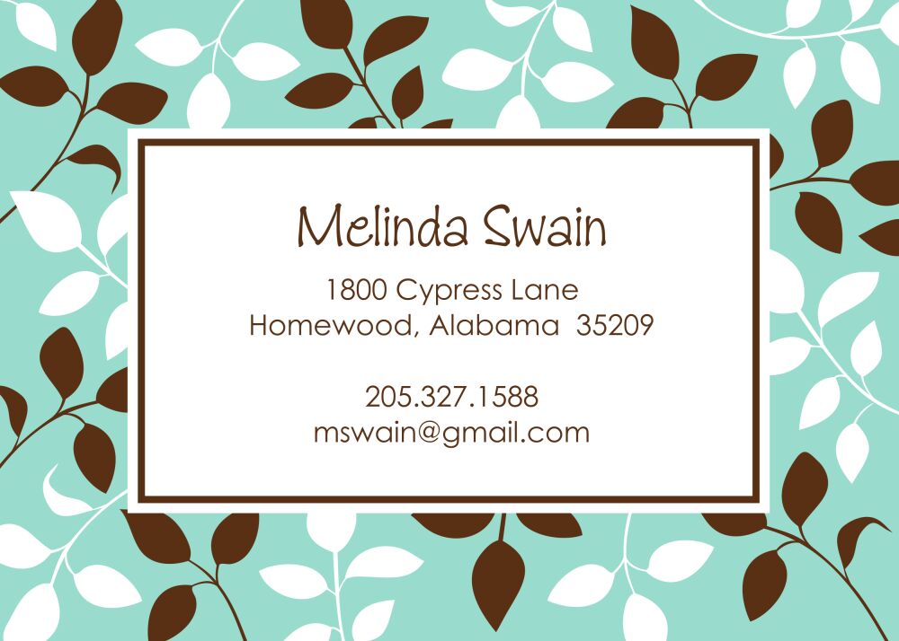 In The Breeze - Blue Folded Enclosure Card 