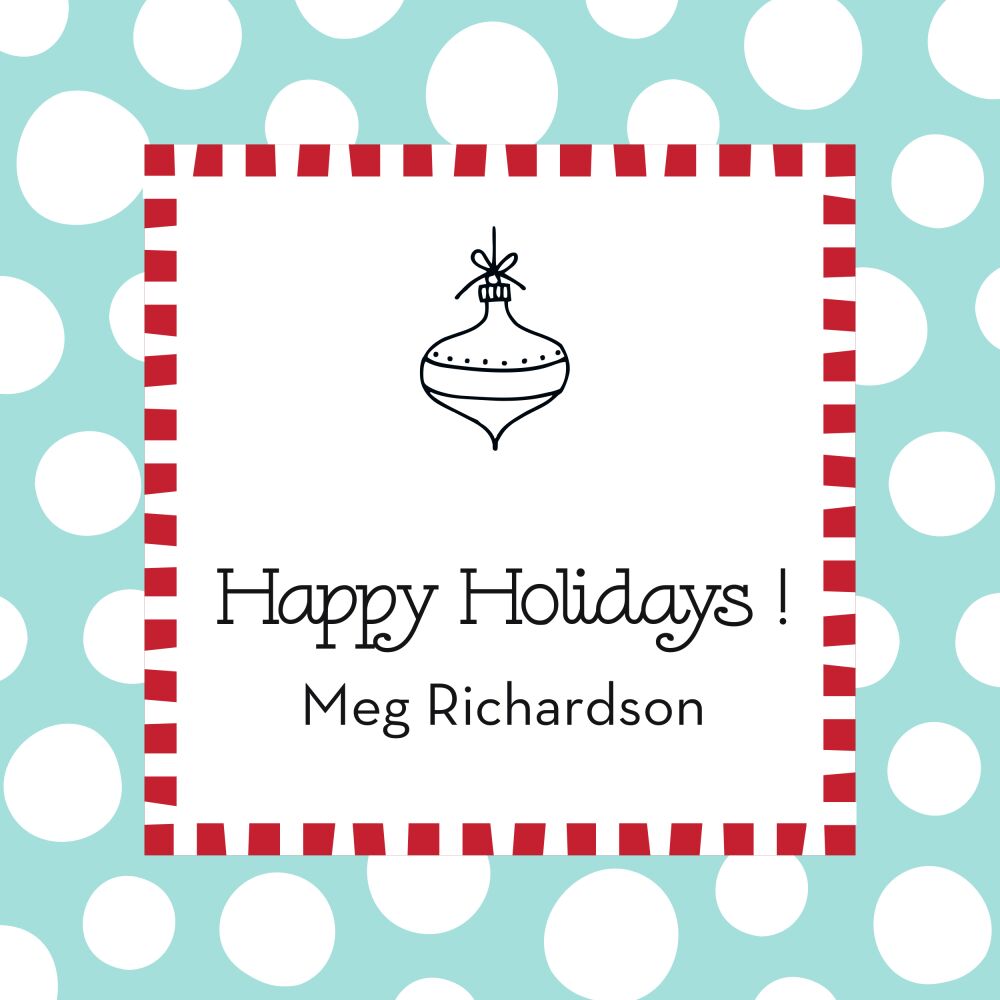 Funky Dot - Aqua Folded Enclosure Card