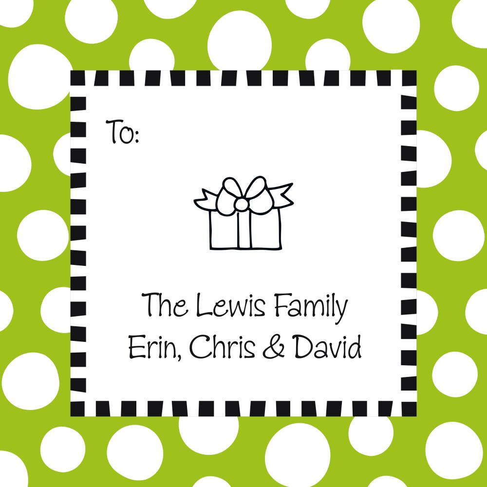 Funky Dot - Green Folded Enclosure Card