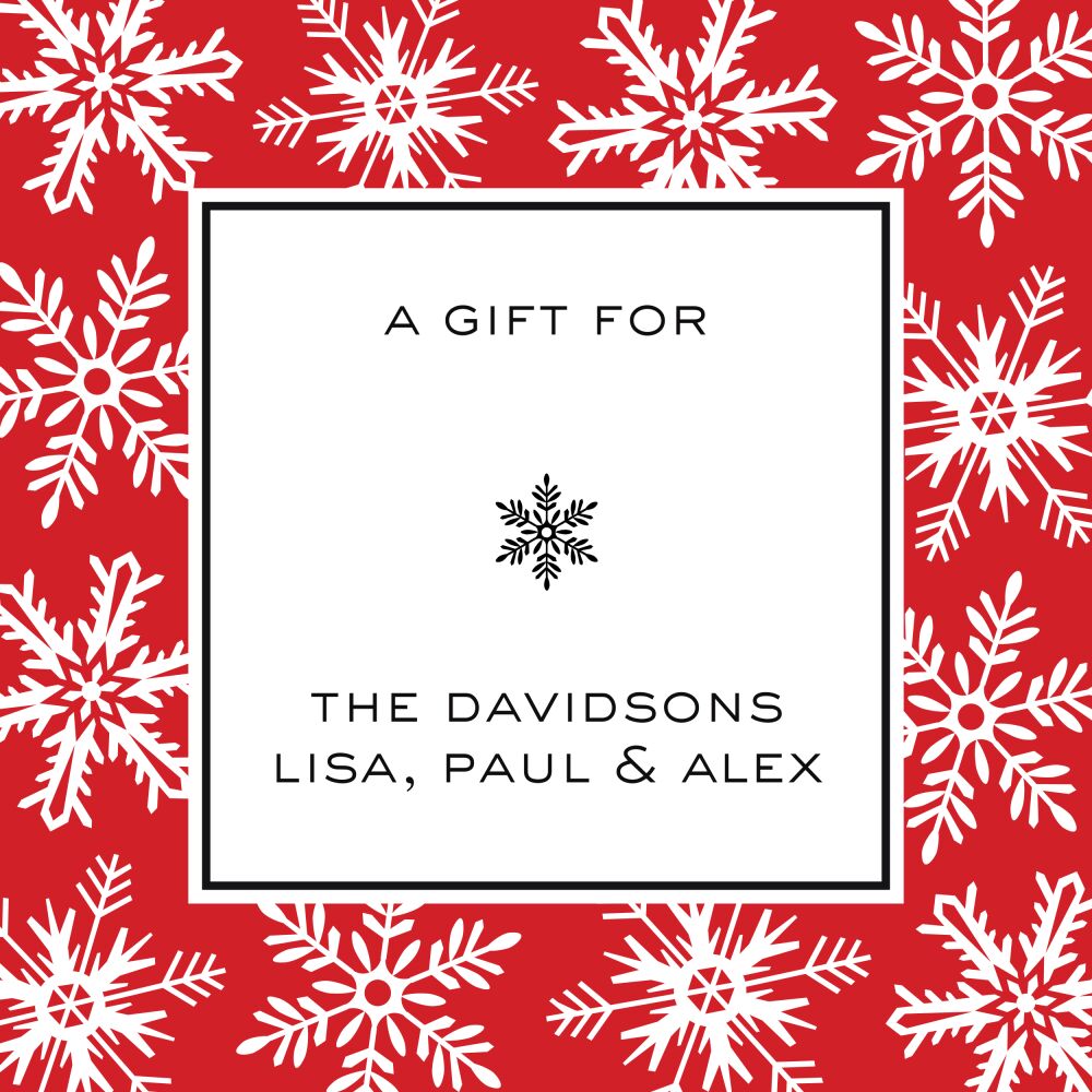 Fanciful Snowflakes - Red Folded Enclosure Card