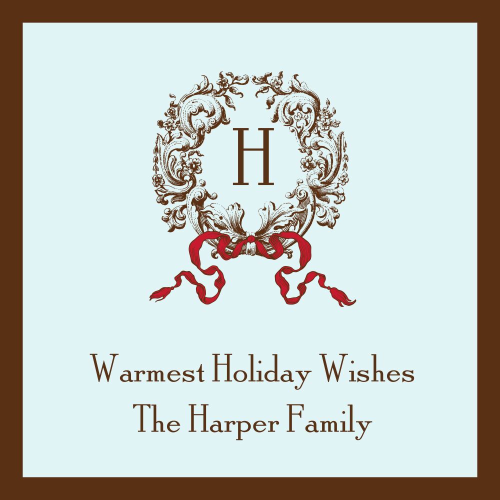 Enchanted Wreath - Blue Folded Enclosure Card