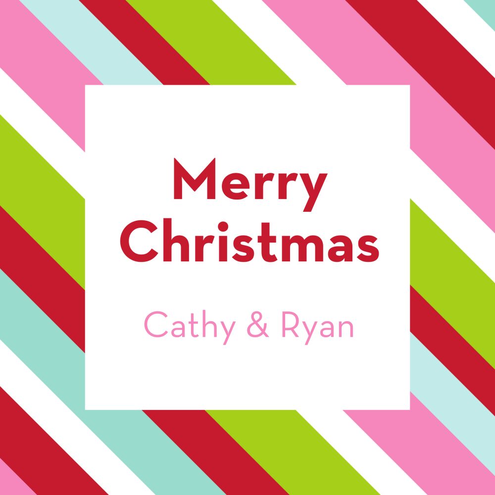 Preppy Stripe - Holiday Folded Enclosure Card