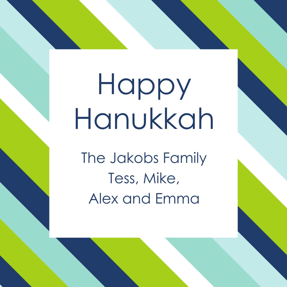 Preppy Stripe - Blue Folded Enclosure Card