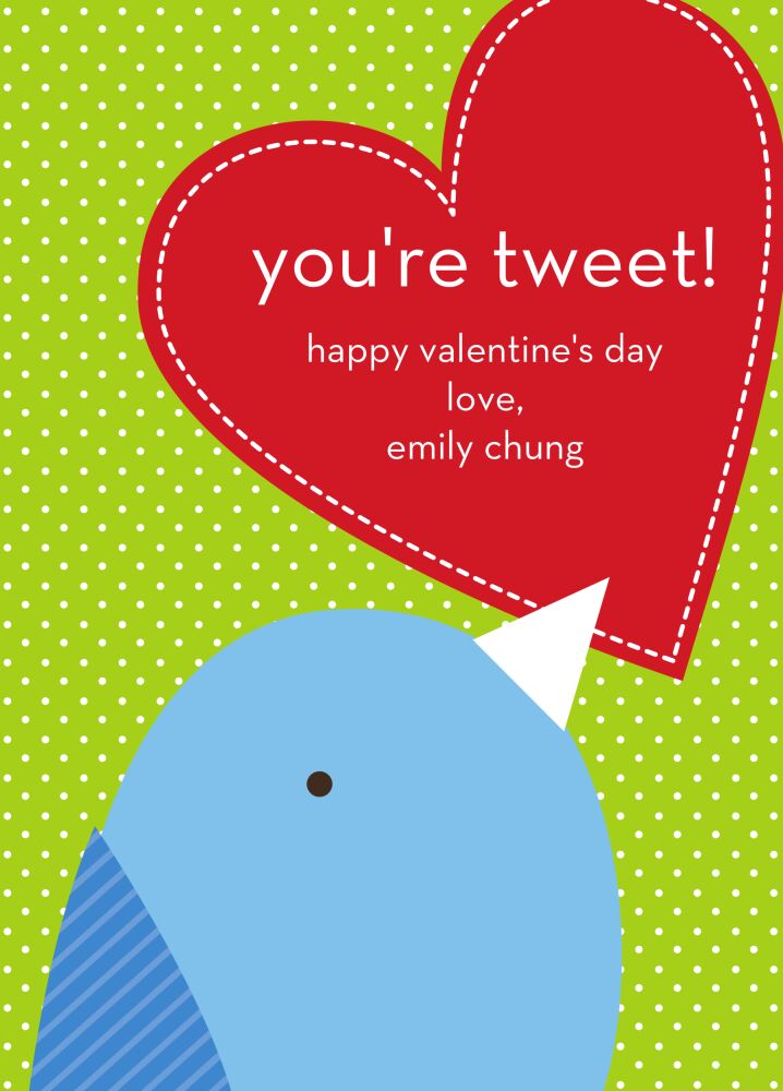 You're Tweet Valentine Flat Card