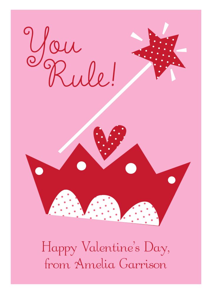You Rule Valentine Flat Card