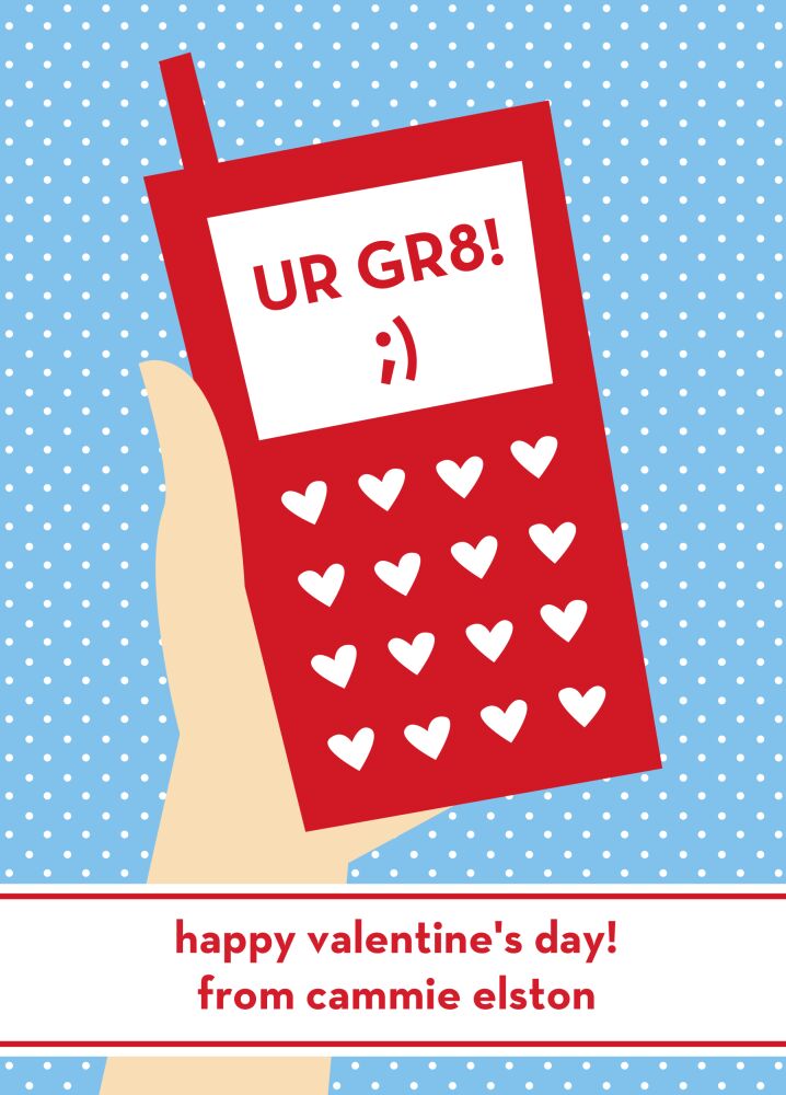 Call Me Valentine Flat Card