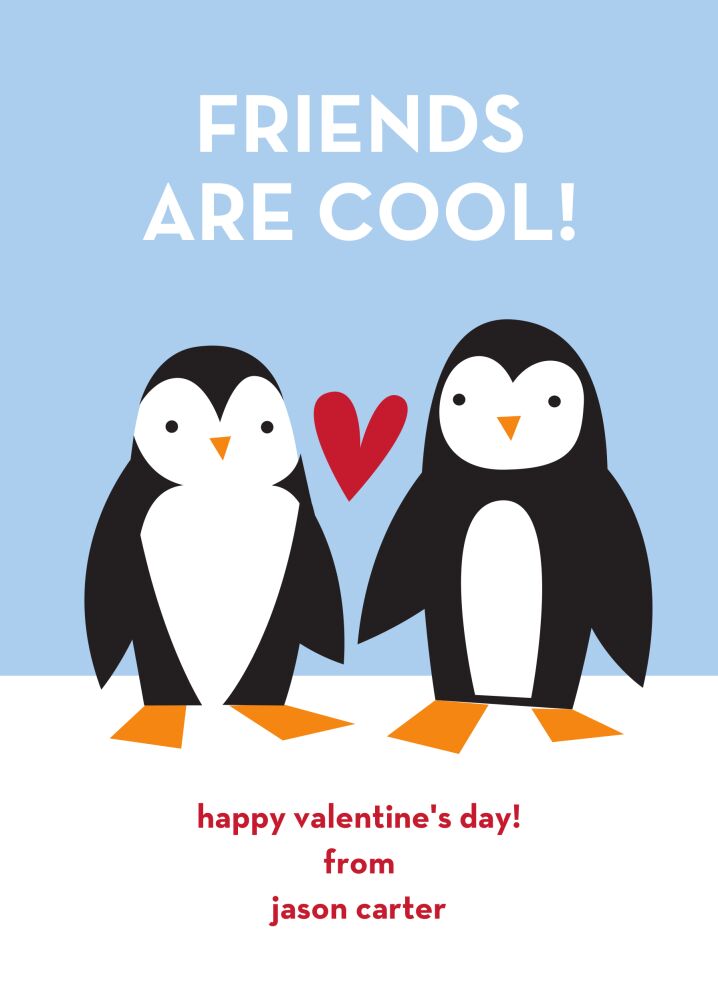 Friends are Cool Valentine Flat Card