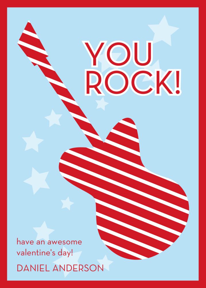 You Rock Valentine Flat Card