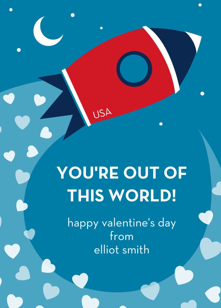 Out of this World! Valentine Flat Card