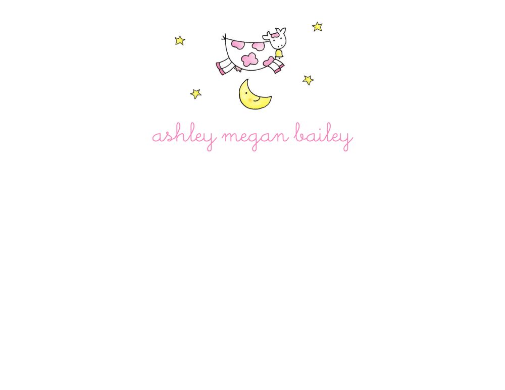 Over the Moon Pink Flat Note