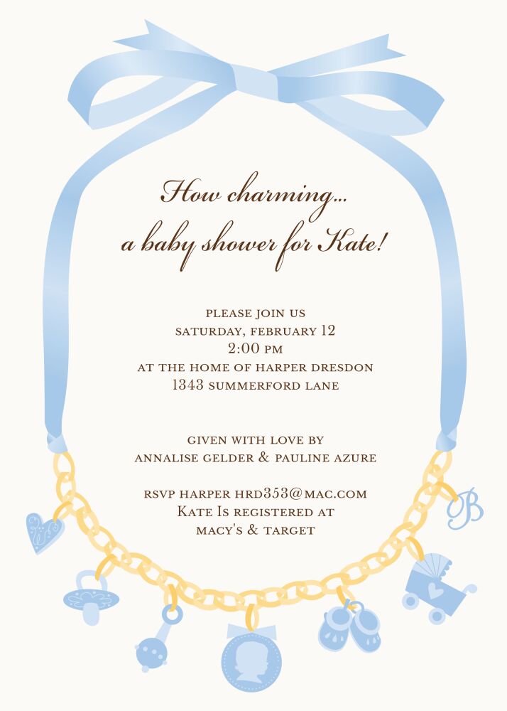 How Charming Blue Flat Card