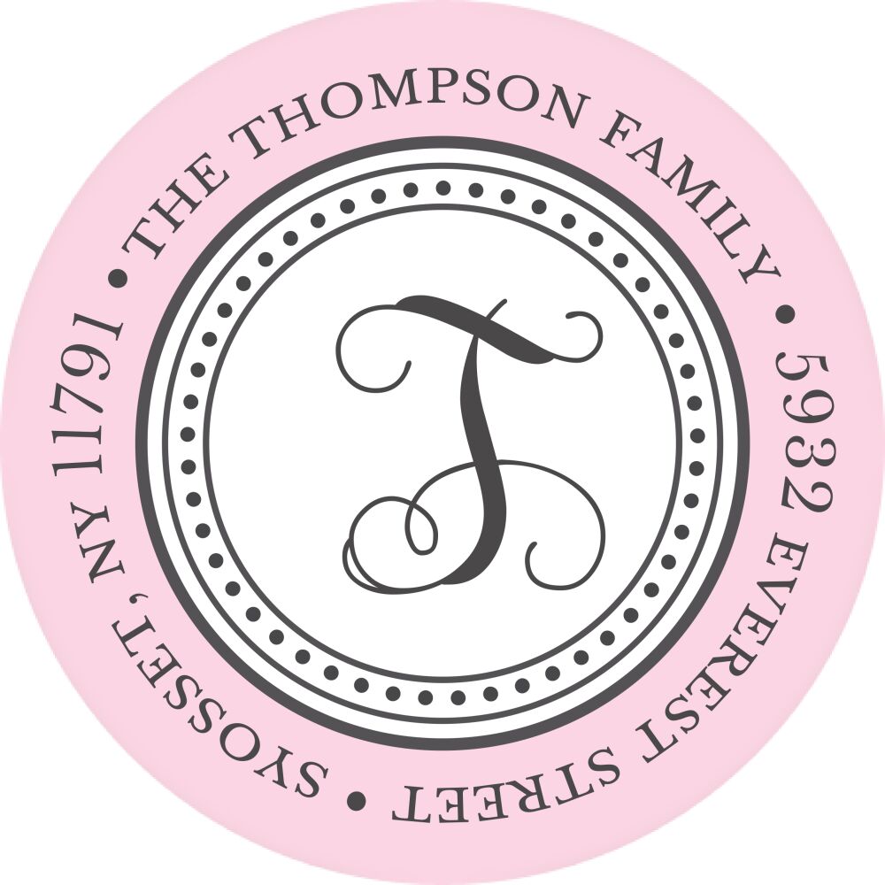 Softly Stated - Pink Round Address Sticky