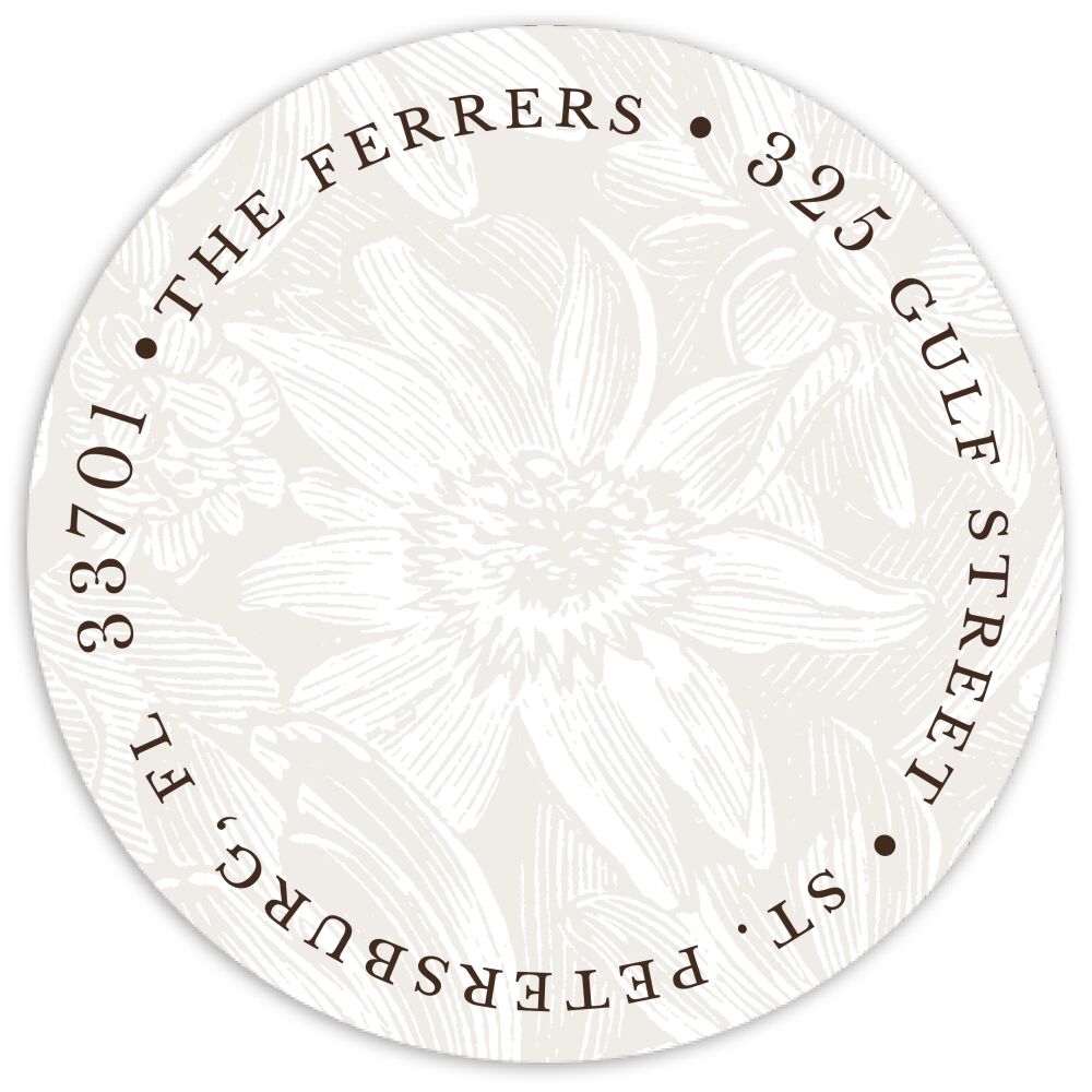 In The Garden Round Address Sticky