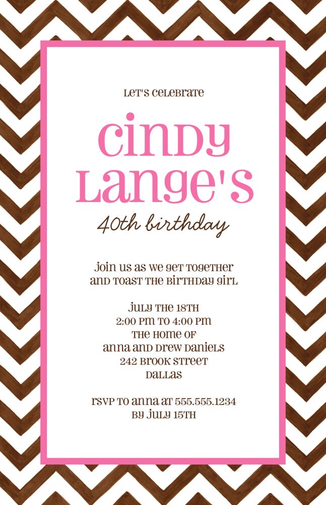 Chevron - Brown Invitation