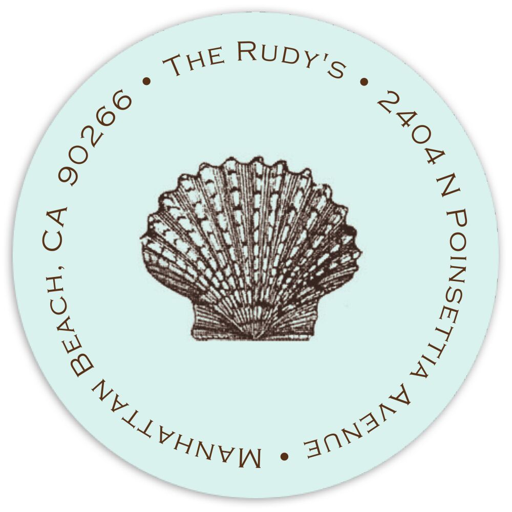 Tiny Sounds of the Sea Round Address Sticky