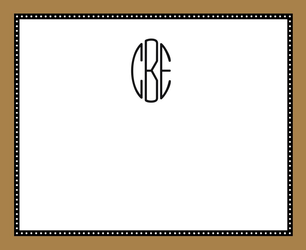 Brown Dot Swiss Border Calling Card